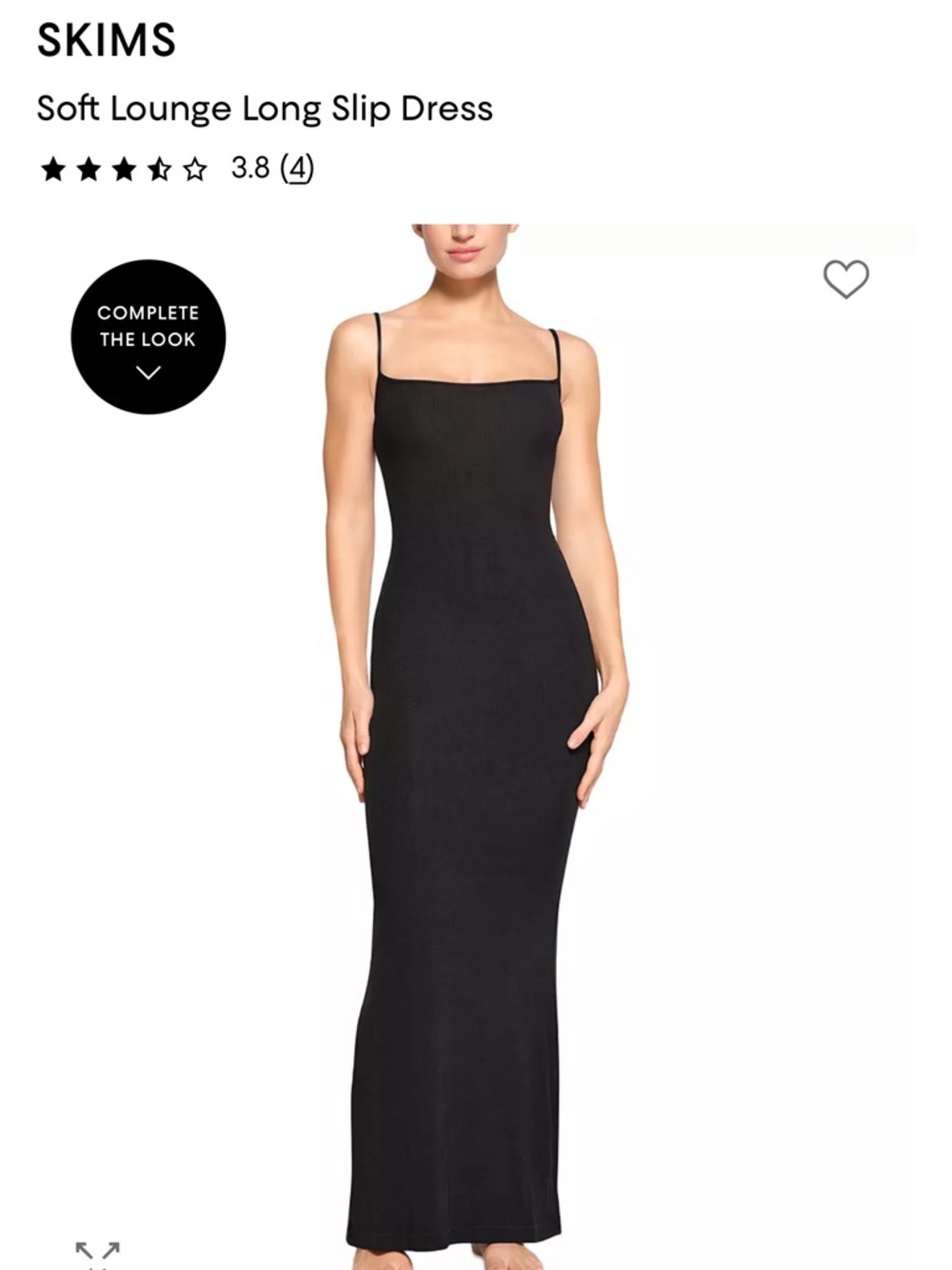 Skims soft lounge black Maxi Dress size small